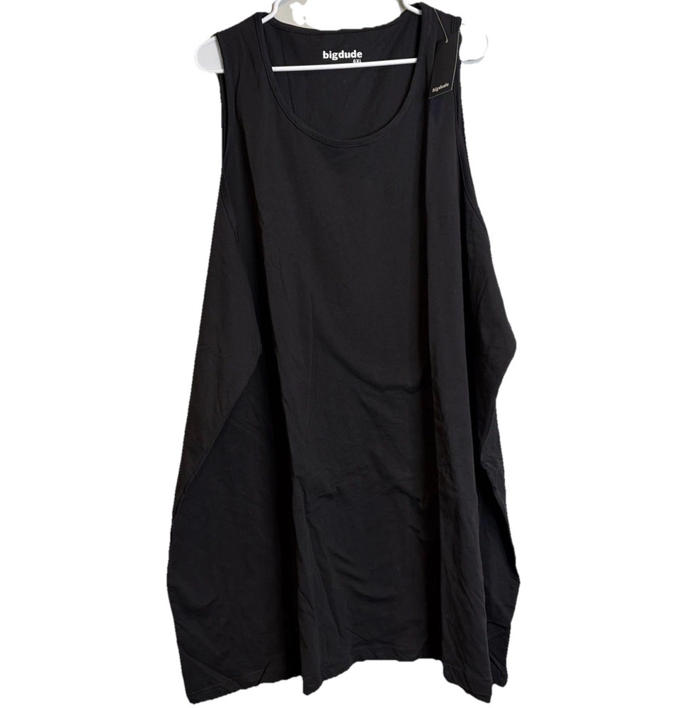 Big Dude Tank Sz 6X Men’s Big and Tall Black Shirt Summer Workout Gym Muscle NEW