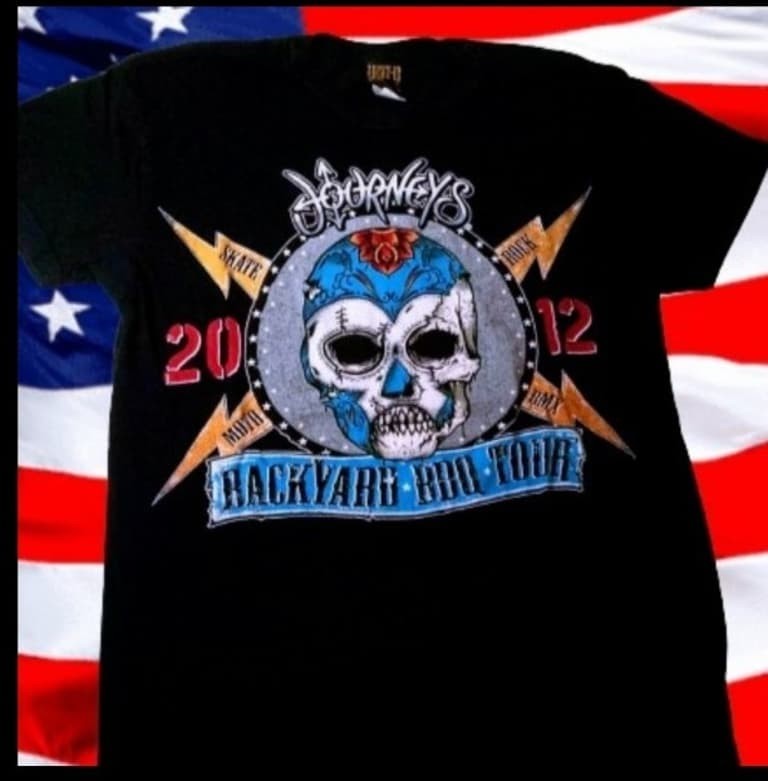VTG Journey’s Back yard tour 2012 skater t-shirt Men’s Reprint All sizes PA9577