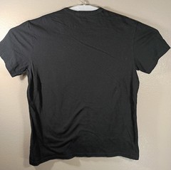 GUESS Men’s V-Neck Graphic T-Shirt – Black with Gold Triangle Logo – Size XXL