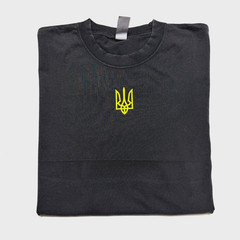 Ukraine Embroidered Vintage Black Ukrainian Volodymyr Zelenskyy Golden Trident