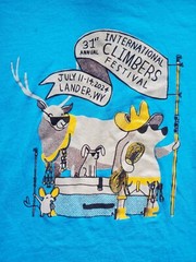 International Climbing Festival Shirt Men XS Lander WY 2024 Short Sleeve Top EUC
