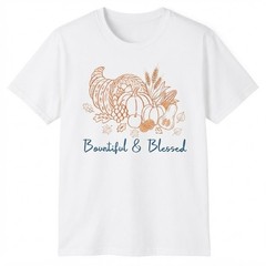 Bountiful & Blessed Thanksgiving Cornucopia Fall Harvest T-shirt For Men Women