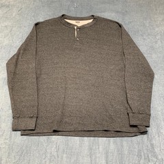 Lee Thermal Shirt Mens XL Gray Waffle Knit Regular Fit Outdoor Henley Neck