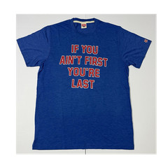 Homage Graphic T Shirt Blue If You Ain’t First You’re Last Mens Large Tee