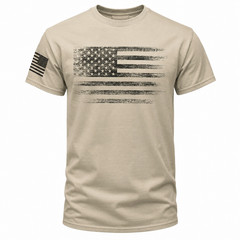 USA Distressed Flag T-Shirt Patriotic American Flag Graphic Tee Men’s S-5XL