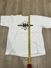 NWT VTG 90s LEVIS 501 Promo Genuine USA Made Jeans White Tee T-Shirt Mens Large