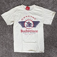 Budweiser King Of Beers T Shirt Mens White Brew City Graphic Print NWT