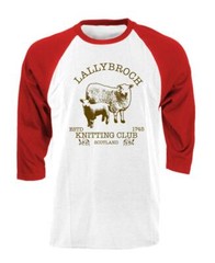 LALLYBROCH KNITTING – Unisex Cotton 3/4 Sleeve Raglan T-Shirt