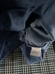 Mens Unbranded Blue Ribbed Long Sleeve Henley Shirt W/Kangaroo Pocket Size Small