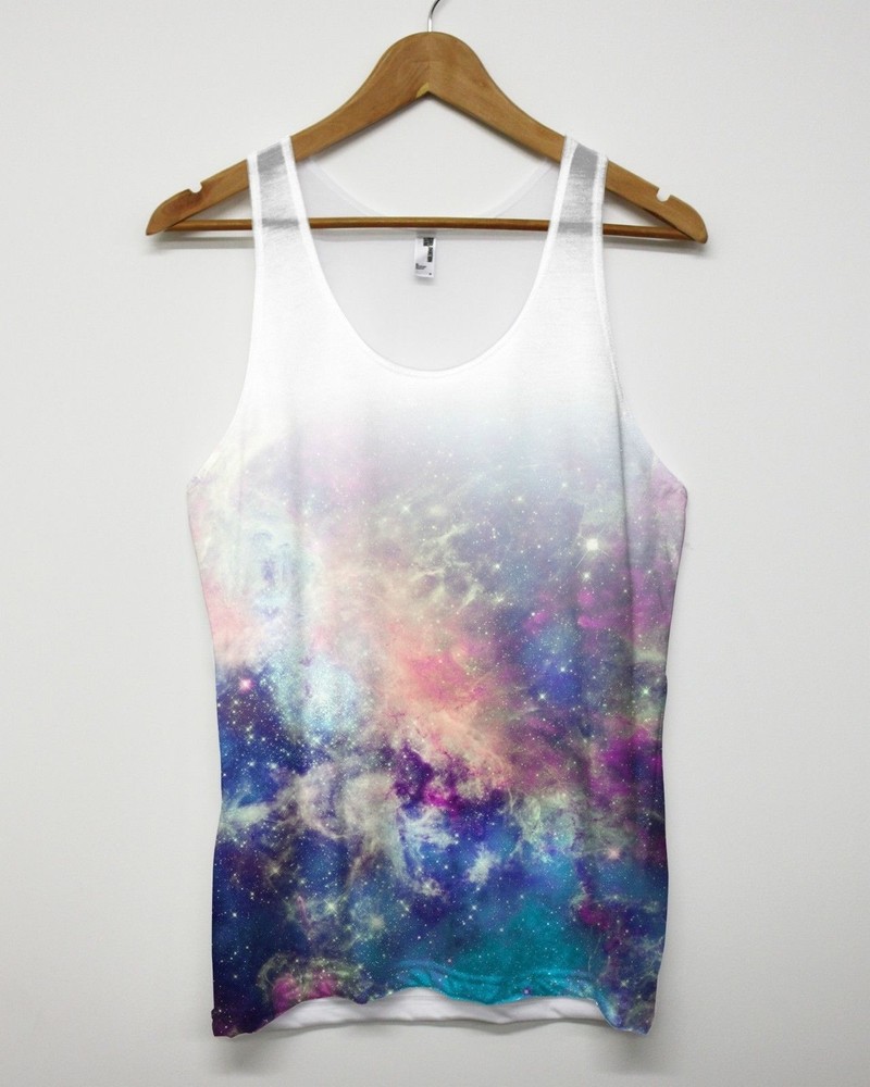 FADED UNIVERSE ALL OVER VEST PRINTED SUBLIMATION GALAXY MEN TOP TANK SINGLET NEW