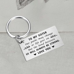 Sister Keychain, Graduation, Christmas, Valentines, Birthday, Emotional Bond