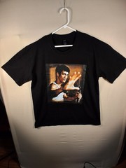 Men’s Black Bruce Lee Graphic Print Crew Neck Cotton T-Shirt 2XL
