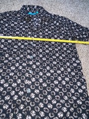 Tori Richard Hawaiian Shirt Men’s L Black Tencel Shibori Geometric Aloha Button