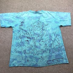 Vintage Disney Blizzard Beach Shirt Mens XL Blue All Over Mickey Inc USA 90s