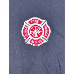 Ann Arbor T-Shirt Co Fire Rescue Thin Red Line American Flag Black Tee XL