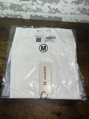 NWT! JMIERR Mens Muscle Slim T Shirt V-Neck Short Sleeve 2 Tone Gray White sz M