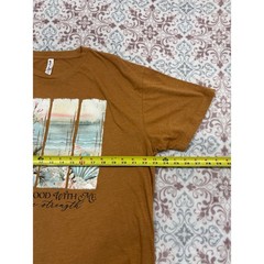 Love in Faith Mens XL Rust Brown Christian Graphic T-Shirt Coastal Seashells Tee