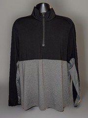 RLX Ralph Lauren Men’s Black/Grey Heather Colorblock 1/2 Zip Pullover Shirt