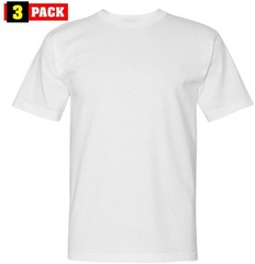 US Military Solid Color T-Shirts 100% Cotton Made in USA Short Sleeve Tees 3PACK