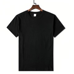 Men T Shirt Cotton Short Sleeve Solid Pure Color Leisure Basic Streetwear Top