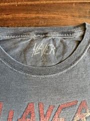 Faded Slayer Band Tee sz L measurements pictured