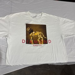 Diamond supply Tee Xl White Crystal Lion Bright Graphic Bling Street