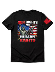 Gun Rights Are Human Rights T-Shirt 2nd Amendment Statue of Liberty Flag