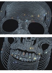 New Fashion Skull Rhinestones Summer Short Sleeve Luxury Men Streetwear T-Shirt
