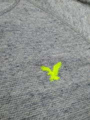 American Eagle Long Sleeve Shirt Gray Men’s Size Medium Thermal Embroidered Logo