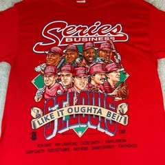 Vintage St Louis Cardinals Series Business T-Shirt Mens Large 1996 Graphic MLB