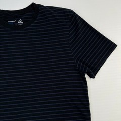 Topman Shirt Men Medium Slim Fit Navy Stripe Navy Classic Work Party Core Go
