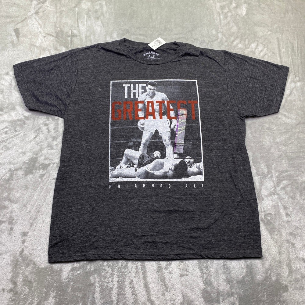 Muhammad Ali The Greatest Boxing Graphic T Shirt Mens XL Heather Charcoal NWT