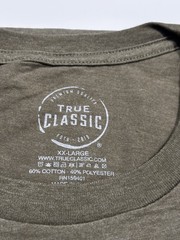 True Classic Men’s Crew Neck T-Shirt XXL Olive Green Short Sleeve New