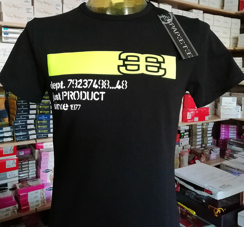 Men’s Papeete short Sleeve Turtleneck Printed Logo Fluo Art. PAP4629 A