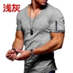 2025 Brand Quality Cotton Men T-shirt V-neck Fashion Design Slim Fit Soild