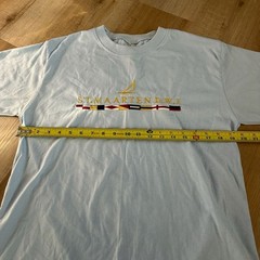 Vintage 90s St. Maarten D.W.I. Embroidered Nautical Flag Souvenir T-Shirt