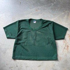 Vintage 80’s Russell Athletic Cropped Mesh Layer Football Jersey Size Large