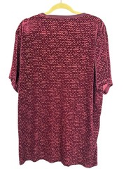 Colorful Burnout Velvet Top 2XL Red Boho Indie Grunge Skater Neutral Festive 90s