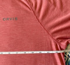 Orvis Men’s DriCast Coral Short-Sleeve Crew T-Shirt UPF 50+ Large EUC