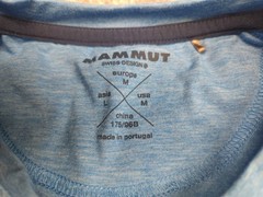Mammut T Shirt Mens Medium Blue Stretch Lightweight Breathable Outdoor Logo