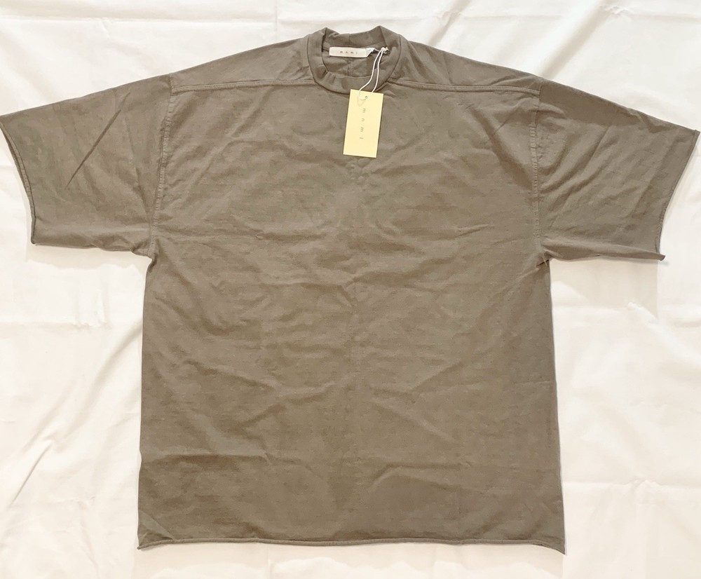 NWT MNML OVERSIZED Relax Raw Hem Tee Mens XS Crew Neck T Shirt Muddy Grey Trendy