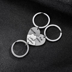 3PCs Mom Big Sister Little Brother Matching Heart Keychain Mom Big Bro Little…