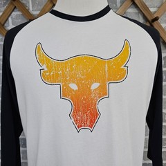 Under Armour Project Rock Iron Paradise Brahma Bull 3/4 Raglan Tee Men’s Large