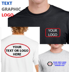 Custom TEXT/LOGO/PHOTO T-Shirt, Youth/Adult/Big Sizes to 6X, Many Colors!