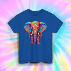 Colorful Elephant Shirt Boho Psychedelic Animal Mandala Tribal Art Tee S-5XL
