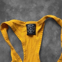 Vintage Gold’s Gym Stringer Tank Top – 90s Style Muscle Shirt Yellow Mens Sz XL