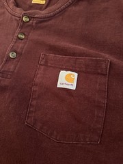 Carhartt Shirt Mens XL Short Sleeve Henley Crew Neck Buttons Workwear Red