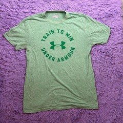 Under Armour Train To Win Men’s Green Graphic T-Shirt Size Med Athletic Gym Tee
