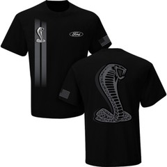 Ford Mustang Shelby Cobra Snake Emblem Cotton T-Shirt Black Official Licensed
