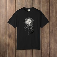 Widow’s Bay Patricia’s Shirt Celestial Sun Crescent Moon BOHO Comfort Colors Tee